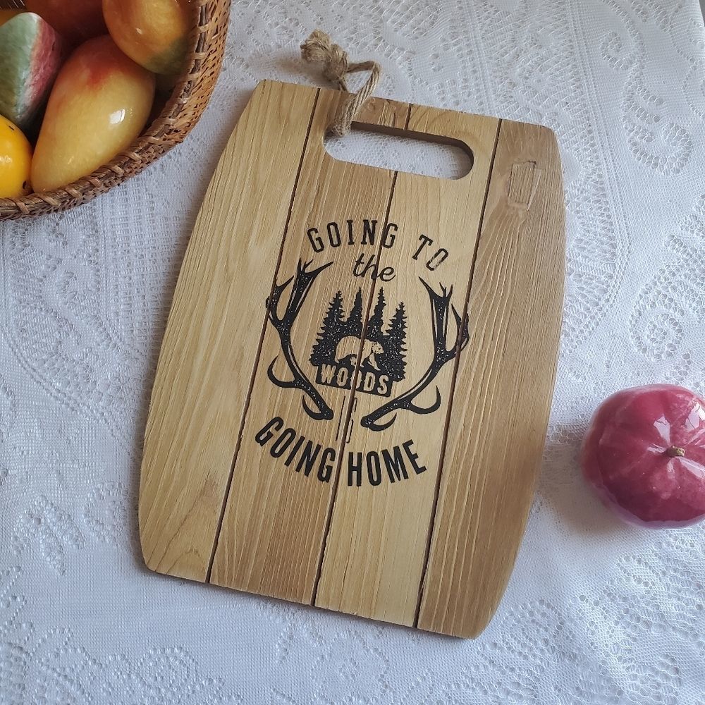Wooden Cutting Board Wall Art "Going to the Woods is Going Home"